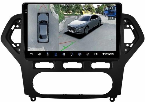 Магнитола для Ford Mondeo 4 2007-2010 (рамка чёрная) - Teyes CC3-2K-360 на Android 10, 2K QLED, 6Гб+128Гб, CarPlay, 4G SIM-слот, 4 камеры в комплекте