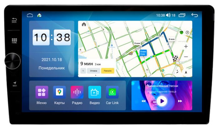 Магнитола в 9" рамку с 9" экраном и крутилкой - Parafar PF0009LHDAV на Android 12, ТОП процессор, 3Гб+32Гб, CarPlay, 4G SIM-слот