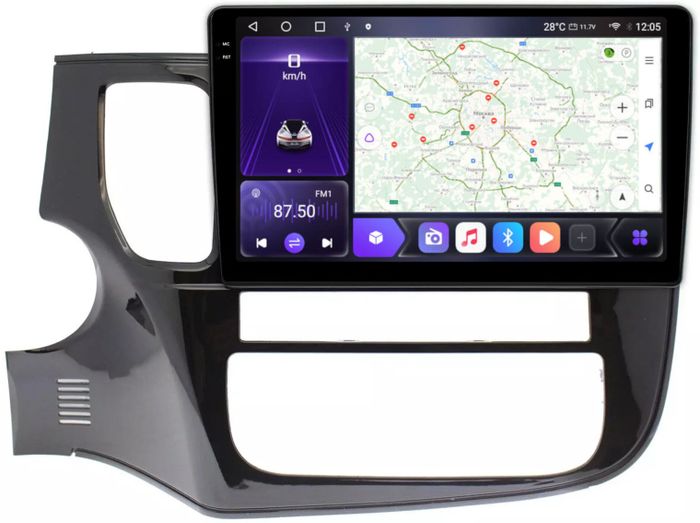 Магнитола для Mitsubishi Outlander 3 2012-2022 - Kuberg OL-1633 QLed+2K, Android 12, TS10, CarPlay, 4G SIM-слот