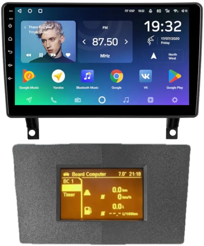 Магнитола для Opel Antara 2006-2015 (перенос БК вниз, серая) - Teyes CC2 PLUS Android 10, ТОП процессор, 4-64, SIM-слот