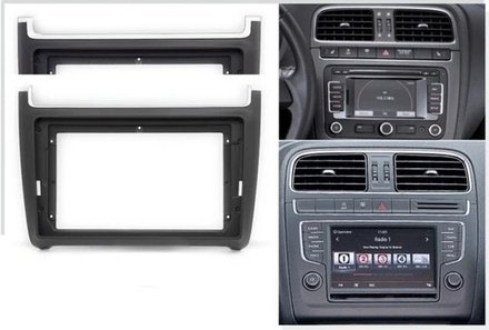 Магнитола для Volkswagen Polo 5 2009-2020 (рамка черная матовая) - FarCar монитор 12.3" 2K QLED на Android 14, TS10, CarPlay, 4G SIM-слот