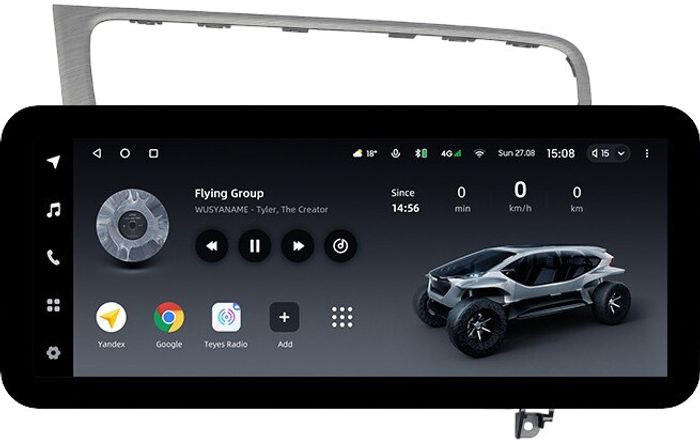 Магнитола для Volkswagen Golf 7 2012-2020 (рамка серебро) - Teyes LUX ONE ROUND монитор 12.3" 2K QLED на Android 10, CarPlay, 4G SIM-слот