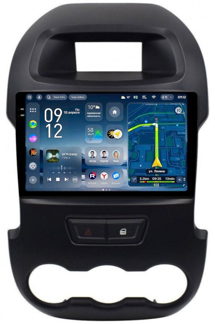 Магнитола для Ford Ranger 3 2011-2015 (рамка тип 2) - Teyes CC4-PRO монитор 9.5" 2K QLED на Android 13, Быстрейшая, Snapdragon 778G, ИИ, CarPlay, DSP, 4G SIM-слот