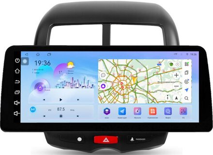Магнитола для Mitsubishi ASX 2010-2016, Peugeot 4008, Citroen C4 Aircross - FarCar монитор 12.3" 2K QLED на Android 14, TS10, CarPlay, 4G SIM-слот