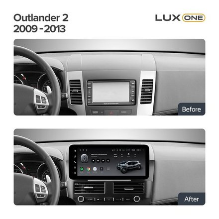Магнитола для Mitsubishi Outlander 2 XL 2005-2012, Peugeot 4007, Citroen C-Crosser - Teyes LUX ONE ROUND монитор 12.3" 2K QLED на Android 10, CarPlay, 4G SIM-слот