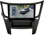 Магнитола для Subaru Legacy 5, Outback 4 2009-2014 (левый руль, рамка черная) - FarCar BX061M-360 монитор 9.5" 2K QLED на Android 13, 6Гб+128Гб, CarPlay, 4G SIM-слот, 4 камеры в комплекте
