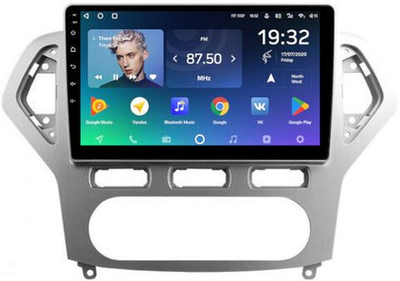 Магнитола для Ford Mondeo 4 2007-2010 (рамка серебро) - Teyes CC2 PLUS на Android 10, ТОП процессор, 4Гб+64Гб, 4G SIM-слот
