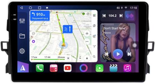 Магнитола для Toyota Auris E150 2006-2012 - FarCar BM3024M монитор 9.5" QLED на Android 14, TS10, 4+32Гб, CarPlay, 4G SIM-слот