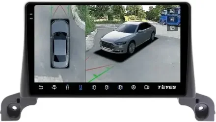 Магнитола для Peugeot 3008, 5008 2016-2022, 4008 2020+ (рамка 9) - Teyes CC3-2K-360 на Android 10, 2K QLED, 6Гб+128Гб, CarPlay, 4G SIM-слот, 4 камеры в комплекте