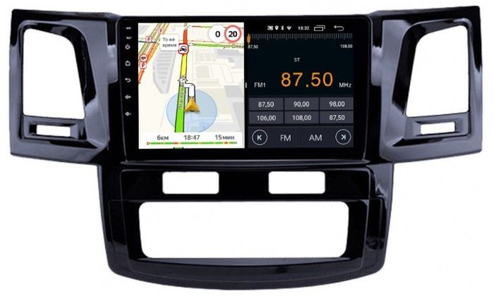 Магнитола для Toyota HiLux 2011-2015 - Parafar PF062FHD на Android 13, 8-ядер, 2Гб+32Гб, CarPlay, 4G SIM-слот