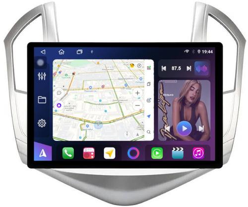 Магнитола для Chevrolet Cruze 1 2012-2015 (рамка серебро) - FarCar BX877 монитор 13" 2K QLED на Android 13, TS10, 6+128, CarPlay, 4G SIM-слот