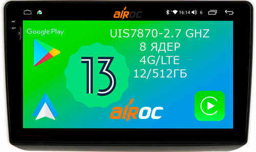 Магнитола для Jeep Grand Cherokee WK2 2013-2021 (взамен 8.4" экрана) - Airoc 2K AU-2215 на Android 13, TS20, 12/512Гб, SIM-слот