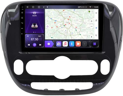Магнитола для KIA Soul 2 2014-2019 (климат, рамка глянцевая) - Kuberg SF-9740-C QLed, Android 12, TS10, CarPlay, 4G SIM-слот