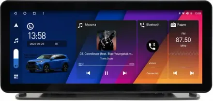 Магнитола на панель авто - Canbox H-Line 2000 монитор 12.3" QLED в стиле Audi на Android 10, ТОП-процессор, CarPlay, 4G SIM-слот
