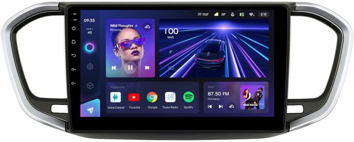 Магнитола для Lada Vesta NG 2023+ (ШГУ, рамка серебристо-черная 9) - Teyes CC3L на Android 10, 8-ядер, CarPlay, 4G SIM-слот
