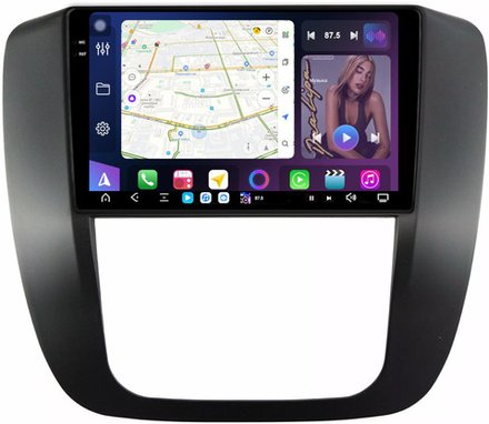 Магнитола для Chevrolet Tahoe 900 2006-2014 (рамка черная) - FarCar GX1247M монитор 9.5" 2K QLED на Android 14, TS20, 6+128Гб, CarPlay, 4G SIM-слот