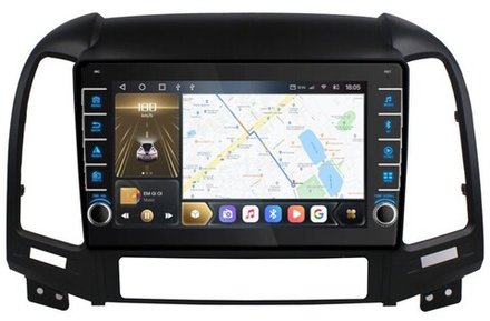 Магнитола для Hyundai Santa Fe 2006-2012 - Kuberg OL-9717 (кнопки и крутилки), Android 12, TS10, CarPlay, 4G SIM-слот