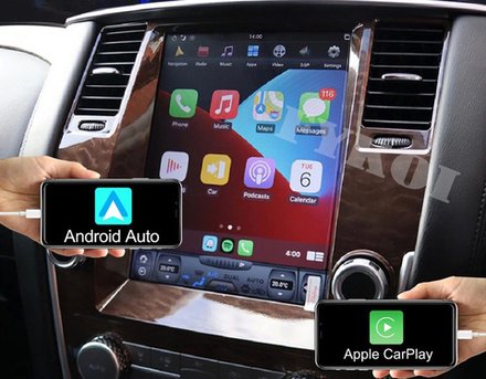 Магнитола для Nissan Patrol Y62, Infiniti QX56/QX80 2010-2019 (поддержка Bose, 360 и мониторов) - Kuberg ZF-1222-Q6 в стиле "Тесла" монитор 12.1" на Android 11, 8/128Гб, CarPlay, 4G SIM-слот