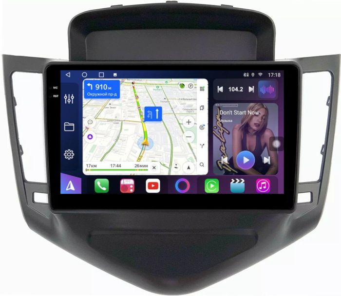 Магнитола для Chevrolet Cruze 1 2009-2012 (рамка черная) - FarCar BM045M монитор 9.5" QLED на Android 14, TS10, 4+32Гб, CarPlay, 4G SIM-слот