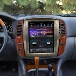 Магнитола для Toyota Land Cruiser 100, Lexus LX470 2002-2007 (вставки дерево или серебро, поддержка бк) - Kuberg ZF-1305-GE вертикальный экран в стиле "Тесла" на Android 13, Быстрая, CarPlay, 4G SIM-слот