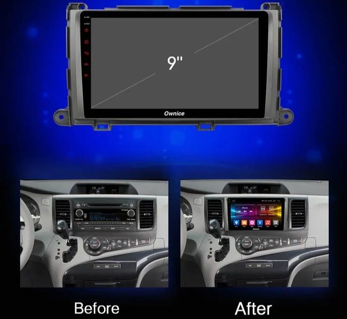 Магнитола для Toyota Sienna 3 2010-2014 - Kuberg OL-9695 QLed, Android 12, TS10, CarPlay, 4G SIM-слот