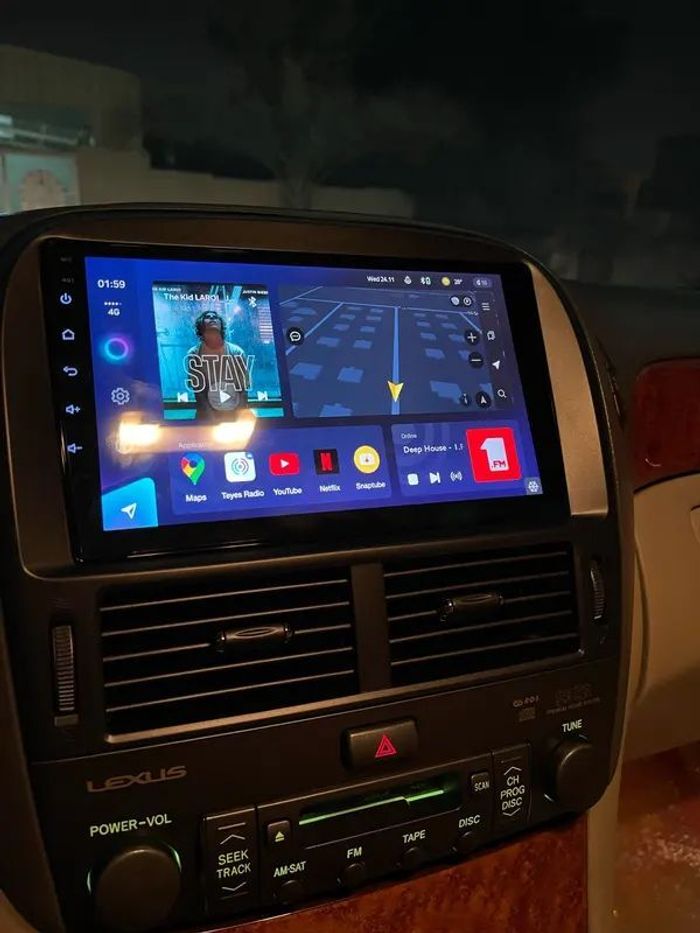 Магнитола для Lexus LS430 Toyota Celsior XF30 2000-2006 (ШГУ цветной) - Teyes CC3 монитор 9" QLED на Android 10, ТОП процессор, 4Гб+32Гб, CarPlay, 4G SIM-слот