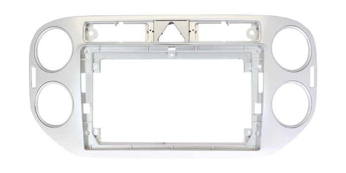 Комплект рамки с разъёмами 9"+can VW Tiguan 2007-2017 (любая аварийка) серебро (F2)