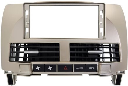 Магнитола для Lexus RX 2003-2009, Toyota Harrier XU30 2003-2013 (ШГУ цветной, рамка серо-бежевая LUX) - FarCar монитор 12.3" 2K QLED на Android 14, TS10, CarPlay, 4G SIM-слот