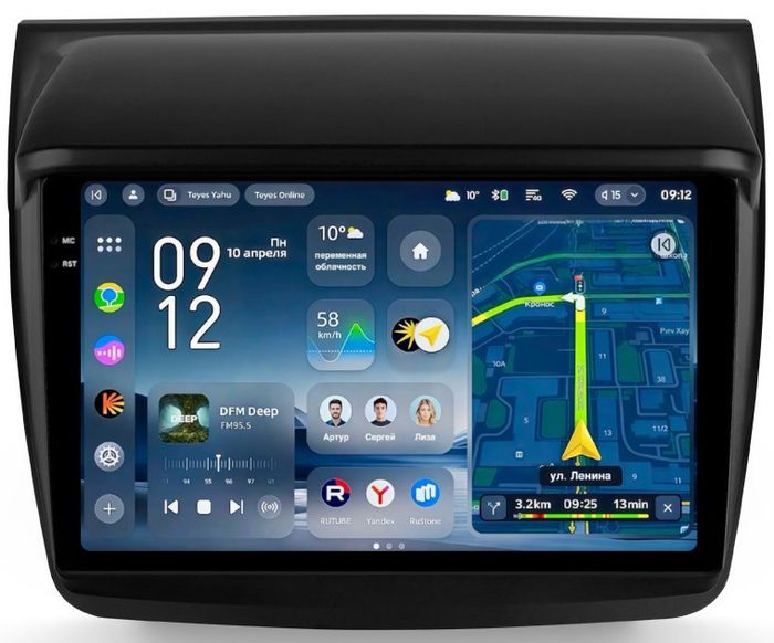 Магнитола для Mitsubishi L200 4 2006-2015, Pajero Sport 2 2008-2015 - Teyes CC4-PRO монитор 9.5" 2K QLED на Android 13, Snapdragon 778G, ИИ, CarPlay, DSP, 4G SIM-слот
