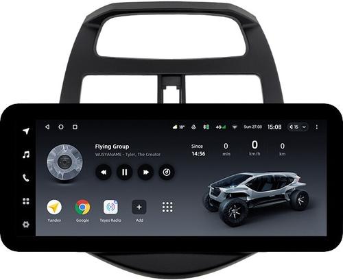 Магнитола для Chevrolet Spark M300 2009-2022, Ravon R2 (рамка матовая) - Teyes LUX ONE ROUND монитор 12.3" 2K QLED на Android 10, CarPlay, 4G SIM-слот
