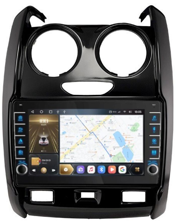 Магнитола для Renault Duster 2015-2020, Lada Largus 2021+ - Kuberg OL-9115-2 (кнопки и крутилки), Android 12, Быстрая, CarPlay, 4G SIM-слот