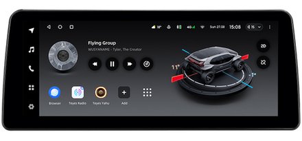 Магнитола для BMW 3-серия E90 2005-2012 (врезка наверх) - Teyes LUX ONE монитор 12.3" на Android 10, 6/128ГБ, CarPlay, 4G SIM-слот, джойстик iDrive в комплекте