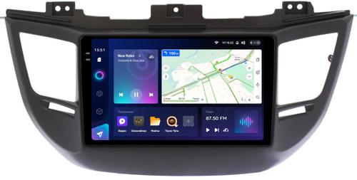 Магнитола для Hyundai Tucson 3 2015-2018 (без штатной КЗВ, рамка черная) - Teyes CC3-2K монитор 9.5" 2K QLED на Android 10, ТОП процессор, CarPlay, 4G SIM-слот