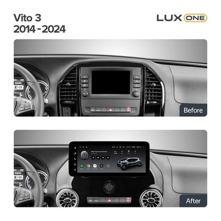 Магнитола для Mercedes-Benz Vito W447 2014-2024 - Teyes LUX ONE ROUND монитор 12.3" 2K QLED на Android 10, CarPlay, 4G SIM-слот