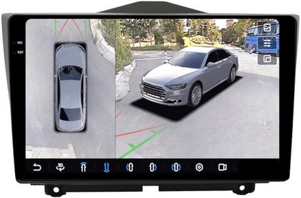 Магнитола для Lada Granta 2018+ - FarCar BX1206M-360 монитор 9.5" 2K QLED на Android 13, 6Гб+128Гб, CarPlay, 4G SIM-слот, 4 камеры в комплекте