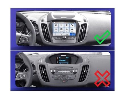 Комплект рамки с разъёмами 9" Ford Kuga 2017-2019 SYNС 3 (тип2 кнопки)