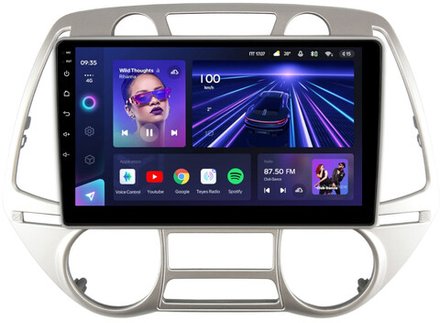 Магнитола для Hyundai i20 2009-2012 (климат) - Teyes CC3 монитор 9" QLED на Android 10, ТОП процессор, 4+32Гб, CarPlay, 4G SIM-слот