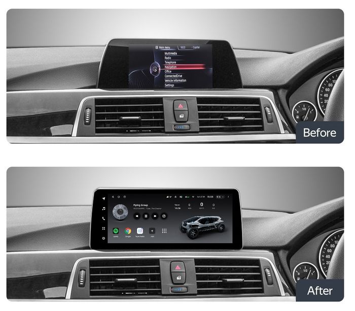 Магнитола для BMW 3 серия F30 2016-2020 и 4 серия F36, F32 (EVO, правый руль!) - Teyes LUX ONE монитор 12.3" на Android 10, CarPlay, 4G SIM-слот, 6/128ГБ