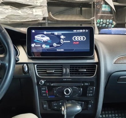 Магнитола для Audi A4 B8 2007-2015 без джойстика MMI (рамка 10) - Teyes LUX ONE ROUND монитор 12.3" 2K QLED на Android 10, CarPlay, 4G SIM-слот