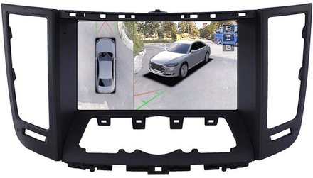 Магнитола для Infiniti FX35, FX37, FX50, FX30D, QX70 S51 2008-2018 (рамка тип 2 черная матовая) - Teyes CC3-2K-360 монитор 9.5" 2K QLED на Android 10, 6Гб+128Гб, CarPlay, 4G SIM-слот, 4 камеры в комплекте