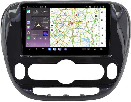 Магнитола для KIA Soul 2 2014-2019 (климат, рамка глянцевая) - Kuberg SF-9740-C QLed+2K, Android 13, TS20, CarPlay, 4G SIM-слот