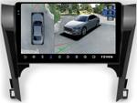Магнитола для Toyota Camry 50 2011-2014 (рамка черная глянцевая 10) - Teyes CC3-2K-360 на Android 10, Быстрая, 2K QLED, CarPlay, 4G SIM-слот, 4 камеры в комплекте