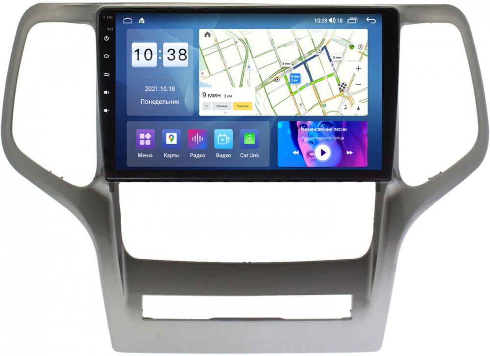 Магнитола для Jeep Grand Cherokee 2010-2013 - Parafar PF088LUX2UHD на Android 13, QLED, ТОП процессор, 8Гб+128Гб, CarPlay, 4G SIM-слот