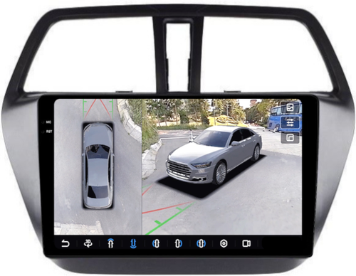 Магнитола для Suzuki SX4 2 2013-2021 - FarCar BX337M-360 монитор 9.5" 2K QLED на Android 13, 6Гб+128Гб, CarPlay, 4G SIM-слот, 4 камеры в комплекте