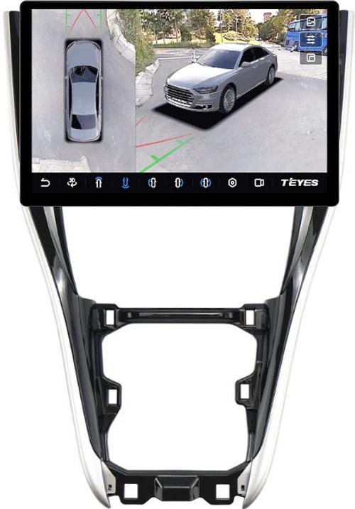 Магнитола для Toyota Harrier 3 XU60 2017-2020 (большая рамка) - Teyes CC3-2K-360 монитор 13" 2K QLED на Android 10, 6Гб+128Гб, CarPlay, 4G SIM-слот, 4 камеры в комплекте