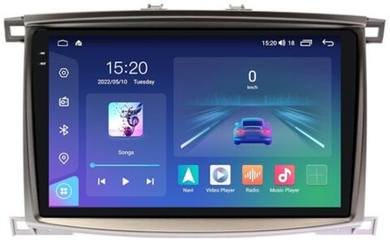 Магнитола для Toyota Land Cruiser 100, Lexus LX470 2002-2007 (экран климата снизу) - Parafar PF450LUX1RN2K на Android 13, QLED+2K, ТОП процессор, 4Гб+32Гб, CarPlay, 4G SIM-слот