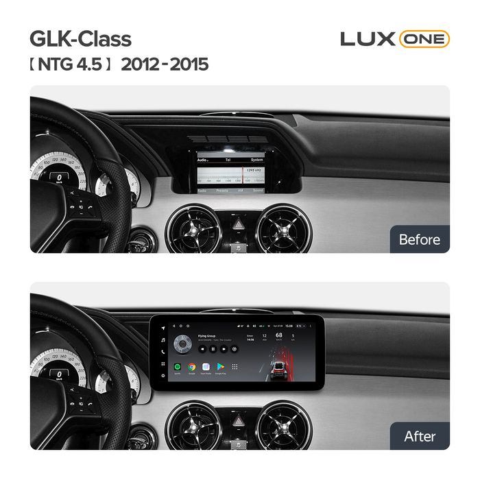 Магнитола для Mercedes-Benz GLK 2012-2015 NTG 4.5 - Teyes LUX ONE монитор 12.3", Android 10, 6/128Гб, CarPlay, 4G SIM-слот