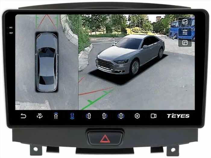Магнитола для Infiniti EX35 2007-2009 - Teyes CC3-2K-360 монитор 9.5" 2K QLED на Android 10, Быстрая, CarPlay, 4G SIM-слот, 4 камеры в комплекте