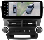 Магнитола для Toyota Highlander 2 XU40 2007-2013 (поддержка JBL, рамка LUX) - Teyes LUX ONE 360 монитор 12.3" 2K QLED на Android 10, 6/128Гб, CarPlay, 4G SIM-слот, 4 камеры в комплекте