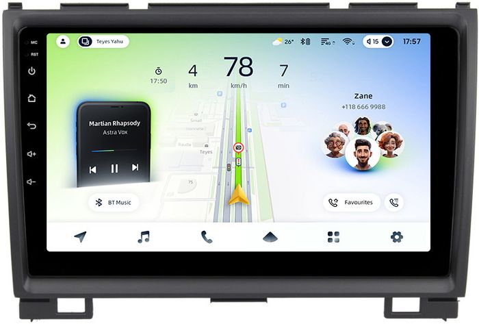 Магнитола для Great Wall Hover H3, H5 (круглые воздуховоды) - Teyes CC4L монитор 9" IPS на Android 14, Быстрая, Snapdragon 662, CarPlay, 4G SIM-слот